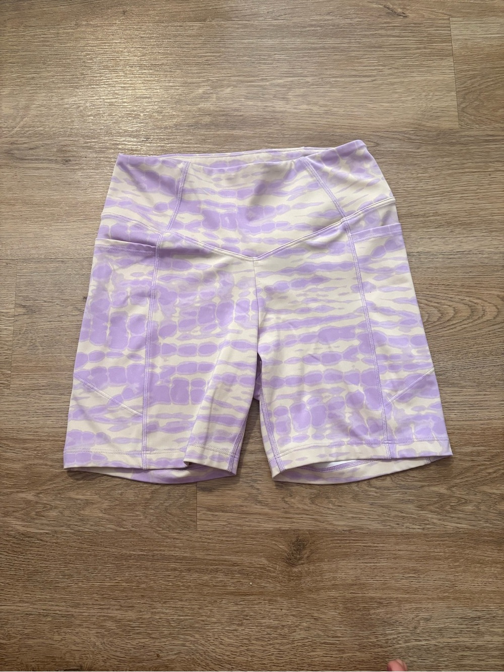 PINK active brand. Purple Tie-Dye Biker Shorts